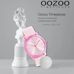 Oozoo Damen Armbanduhr Timepieces Analog Leder pink UOC11138