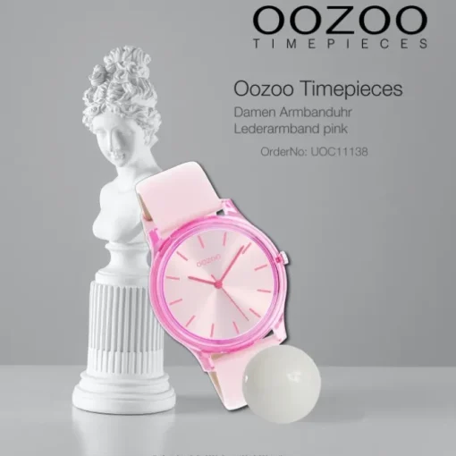 Oozoo Damen Armbanduhr Timepieces Analog Leder pink UOC11138