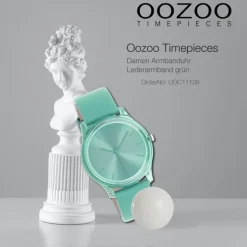 Oozoo Damen Armbanduhr Timepieces Analog Leder grün UOC11139
