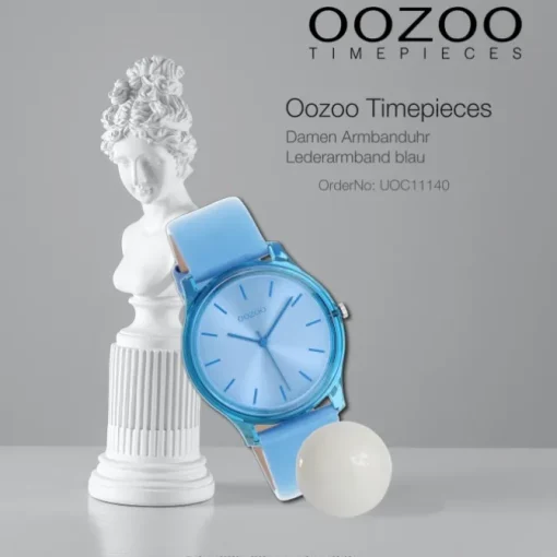 Oozoo Damen Armbanduhr Timepieces Analog Leder blau UOC11140