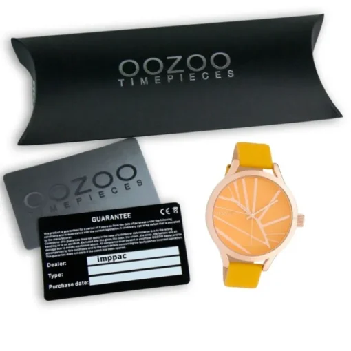 Oozoo Damen Armbanduhr Timepieces Analog Leder gelb UOC10465