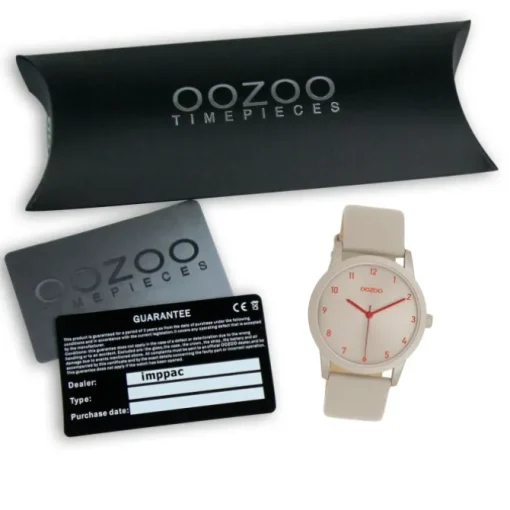 Oozoo Damen Armbanduhr Timepieces Analog Leder taupe grau UOC11170