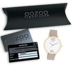 Oozoo Damen Armbanduhr Timepieces Analog Leder taupe braun UOC11236
