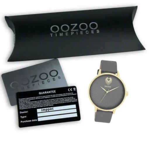 Oozoo Damen Armbanduhr Timepieces Analog Leder grau UOC11244