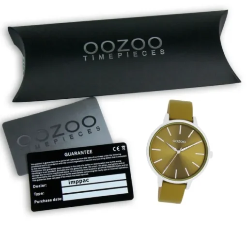 Oozoo Damen Armbanduhr Timepieces Analog Leder olivgrün UOC11298
