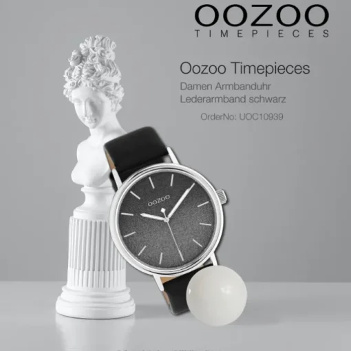 Oozoo Damen Armbanduhr Timepieces C10939 Analog Leder schwarz UOC10939