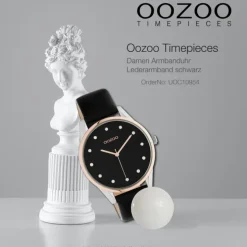 Oozoo Damen Armbanduhr Timepieces C10954 Analog Leder schwarz UOC10954