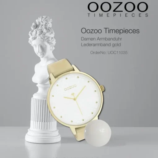 Oozoo Damen Armbanduhr Timepieces C11035 Analog Leder gold UOC11035