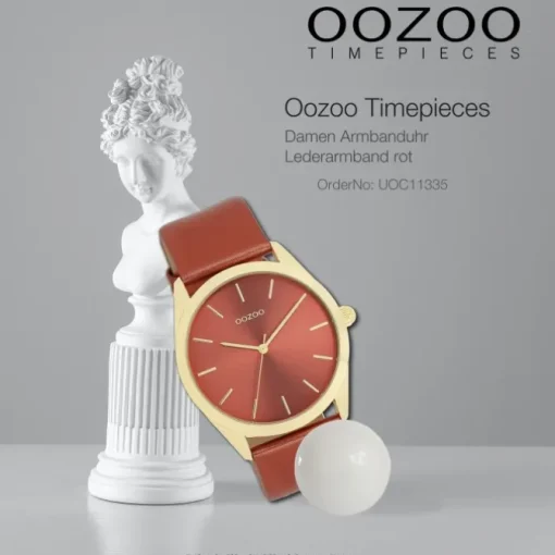 Oozoo Damen Armbanduhr Timepieces Analog Leder rot UOC11335