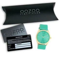 Oozoo Damen Armbanduhr Timepieces Analog Leder aquagrün UOC11339