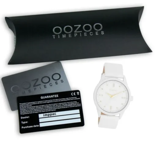 Oozoo Damen Armbanduhr Timepieces Analog Leder weiß UOC11354