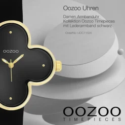 Oozoo Damen Armbanduhr Timepieces Analog Lederband schwarz UOC11524
