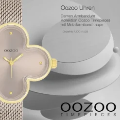 Oozoo Damen Armbanduhr Timepieces Analog Metallband taupe braun UOC11528