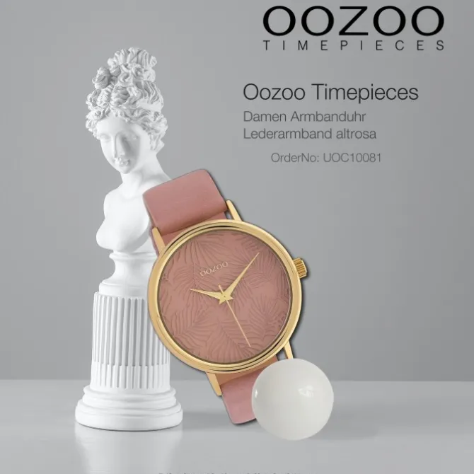Oozoo Damen Armbanduhr Timepieces C10081 Quarzwerk Leder altrosa UOC10081