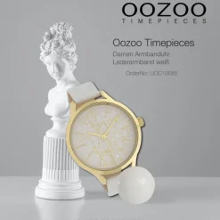 Oozoo Damen Armbanduhr Timepieces C10085 Quarzwerk Leder weiß UOC10085