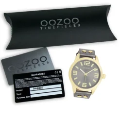 Oozoo Damen Armbanduhr Timepieces Analog Leder dunkelgrau UOC1084A