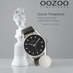 Oozoo Damen Armbanduhr Timepieces C10818 Analog Leder schwarz UOC10818