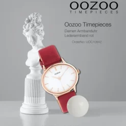 Oozoo Damen Armbanduhr Timepieces C10942 Analog Leder rot UOC10942