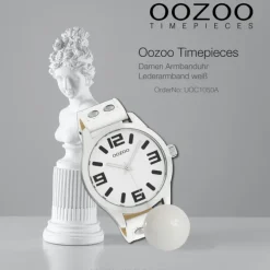 Oozoo Damen Armbanduhr Timepieces Analog Leder weiß UOC1050A