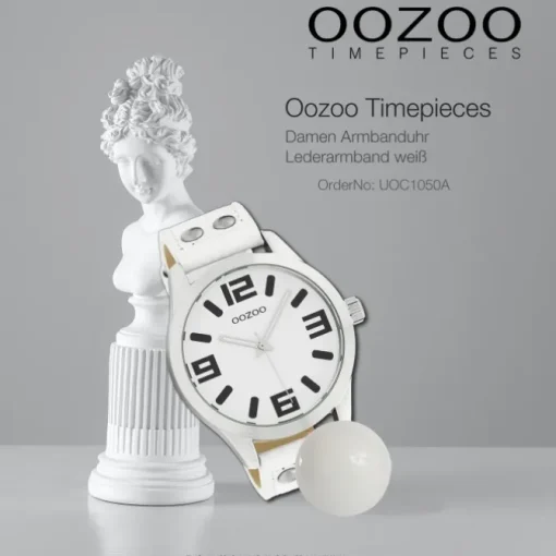Oozoo Damen Armbanduhr Timepieces Analog Leder weiß UOC1050A