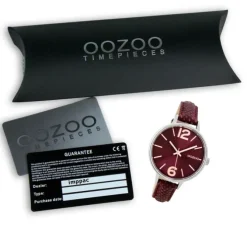 Oozoo Damen Armbanduhr Timepieces C9482 Quarz Leder weinrot UOC9482
