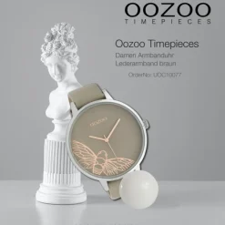 Oozoo Damen Armbanduhr Timepieces C10077 Analog Leder braun beige UOC10077