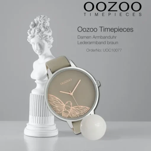 Oozoo Damen Armbanduhr Timepieces C10077 Analog Leder braun beige UOC10077