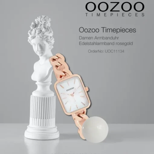 Oozoo Damen Armbanduhr Timepieces Analog Edelstahl rosegold UOC11134
