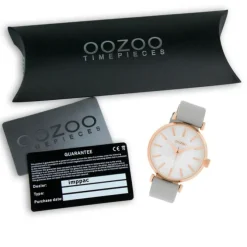 Oozoo Damen Armbanduhr Timepieces C10143 Quarz Leder hellgrau UOC10143