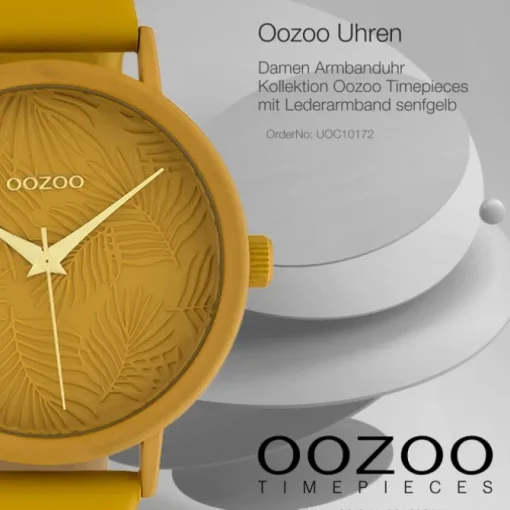 Oozoo Damen Armbanduhr Timepieces C10172 42mm Quarz Leder gelb UOC10172