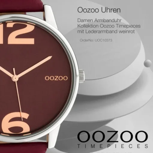 Oozoo Damen Armbanduhr Timepieces C10373 Analog Leder weinrot UOC10373