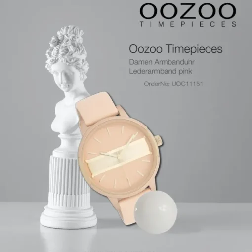 Oozoo Damen Armbanduhr Timepieces Analog Leder pink UOC11151