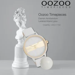 Oozoo Damen Armbanduhr Timepieces Analog Leder grau UOC11152