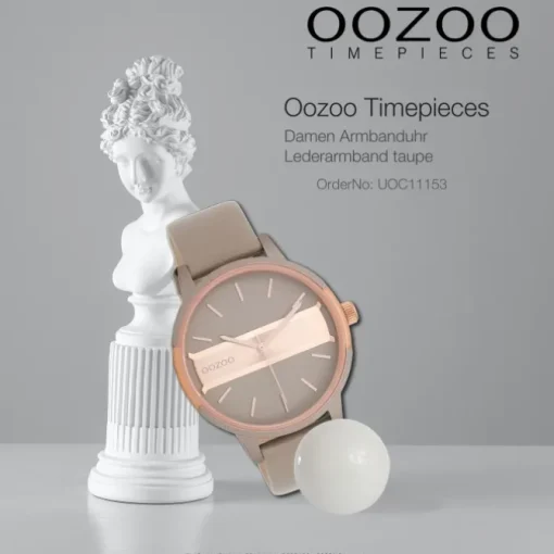 Oozoo Damen Armbanduhr Timepieces Analog Leder taupe braun UOC11153