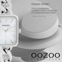 Oozoo Damen Armbanduhr Timepieces Analog Edelstahl silber UOC11130