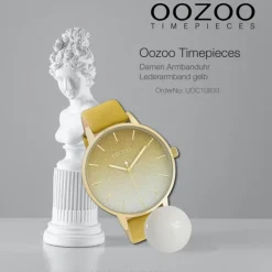Oozoo Damen Armbanduhr Timepieces Analog Leder gelb UOC10833