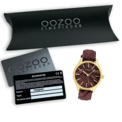 Oozoo Damen Armbanduhr Timepieces Analog Leder pink schwarz UOC10433