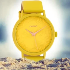 Oozoo Damen Armbanduhr Timepieces C10395 Quarzwerk Leder gelb UOC10395