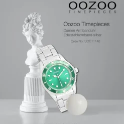 Oozoo Damen Armbanduhr Timepieces Analog Edelstahl silber UOC11146