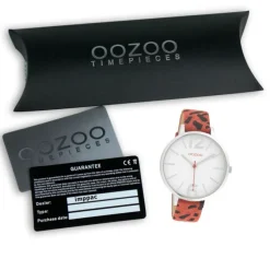 Oozoo Damen Armbanduhr Timepieces Analog Leder rot schwarz UOC10194