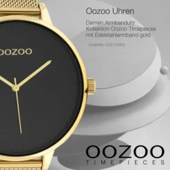 Oozoo Damen Armbanduhr Timepieces C10553 Analog Edelstahl gold UOC10553