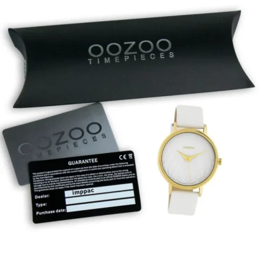 Oozoo Damen Armbanduhr Timepieces C10601 Analog Leder weiß UOC10601