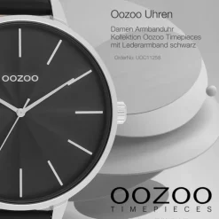 Oozoo Damen Armbanduhr Timepieces Analog Leder schwarz UOC11258