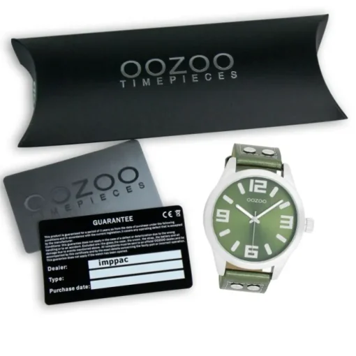 Oozoo Damen Armbanduhr Timepieces Analog Leder grün UOC1081A