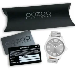 Oozoo Damen Armbanduhr Timepieces Analog Leder silber UOC1082A