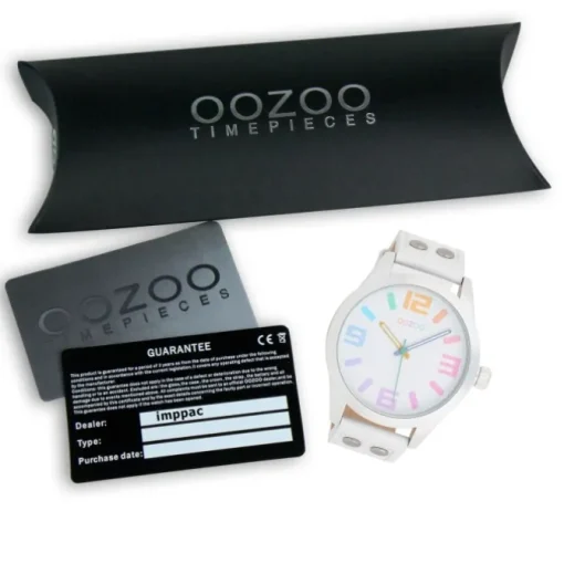 Oozoo Damen Armbanduhr Timepieces Analog Leder weiß UOC1085A