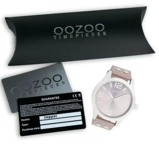 Oozoo Damen Armbanduhr Timepieces Analog Leder taupe rosa UOC1086A