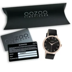 Oozoo Damen Armbanduhr Timepieces Analog Leder schwarz UOC10829