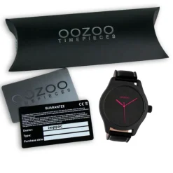 Oozoo Damen Armbanduhr Timepieces Analog Leder schwarz UOC1068A