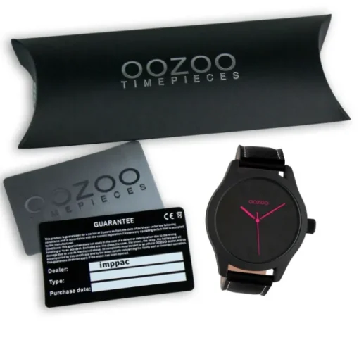 Oozoo Damen Armbanduhr Timepieces Analog Leder schwarz UOC1068A